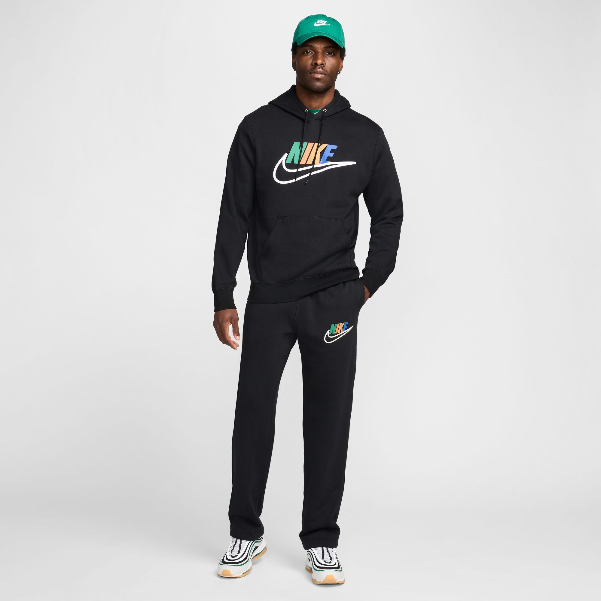 Nike club swoosh open hem jogger best sale