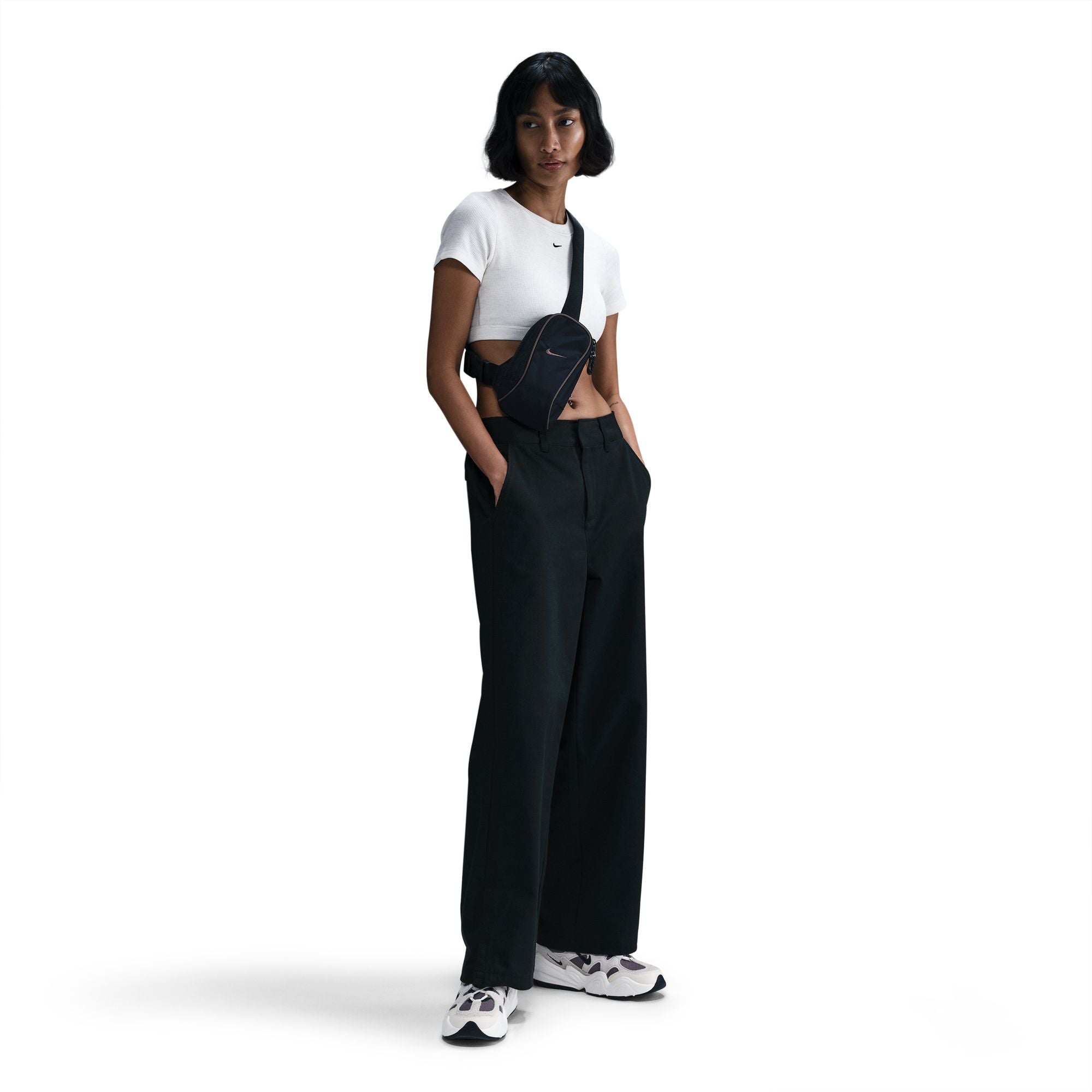 Nike - Sportswear Mid-Rise Twill Trousers Black