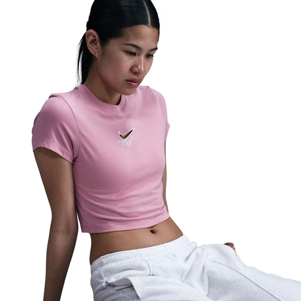 Nike - W Chill Knit Slim Cropped Tee ~ Pink