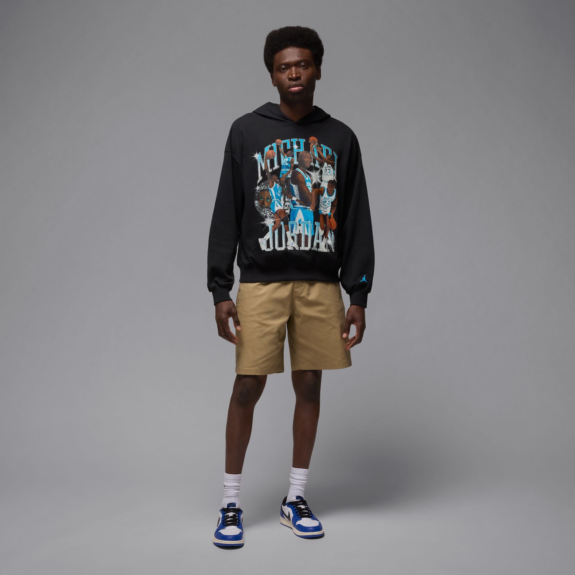 Nike - Jordan Flight Oversized Hoodie Black/DK Powder Blue