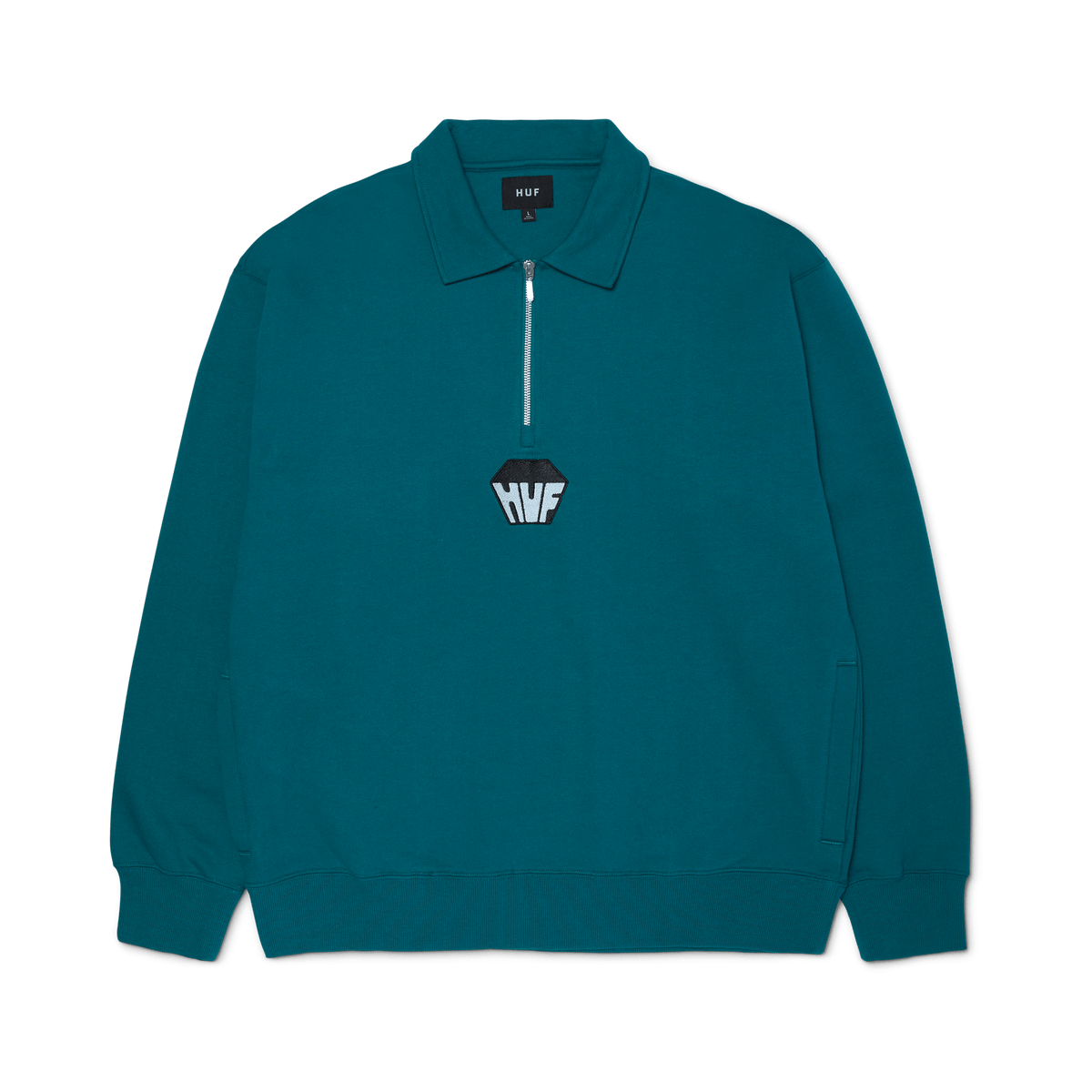 HUF - Big Block 1/4 Zip French Terry Sea Green