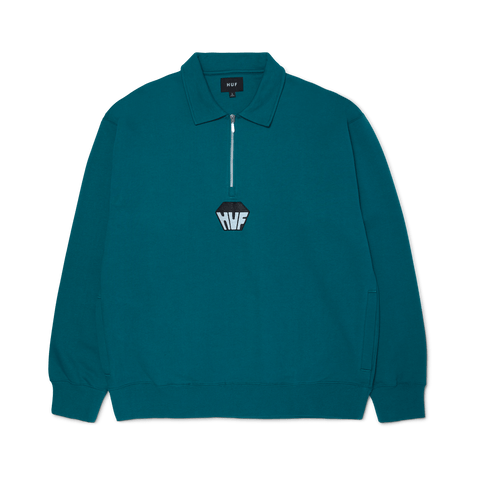 HUF - Big Block 1/4 Zip French Terry ~ Sea Green