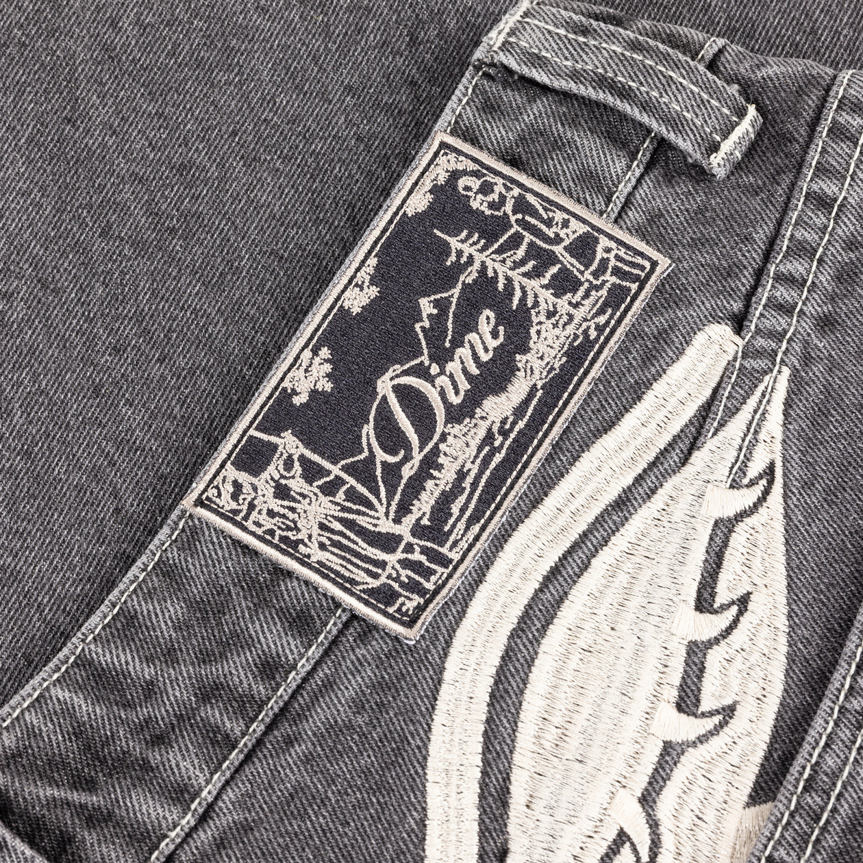 Dime - Baggy Wink Denim Pants Faded Black-3