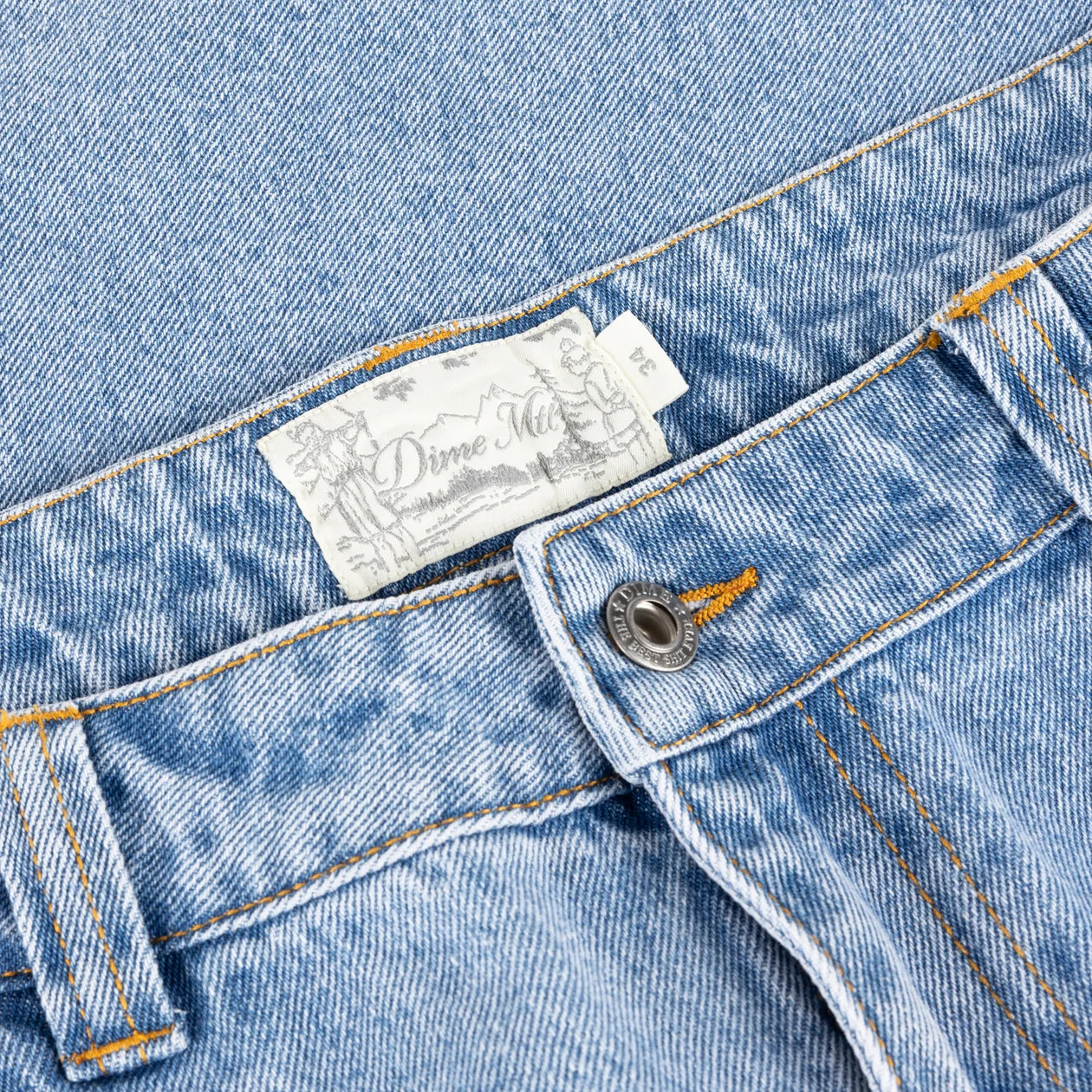 Dime - Relaxed Denim Pants Blue Washed-3