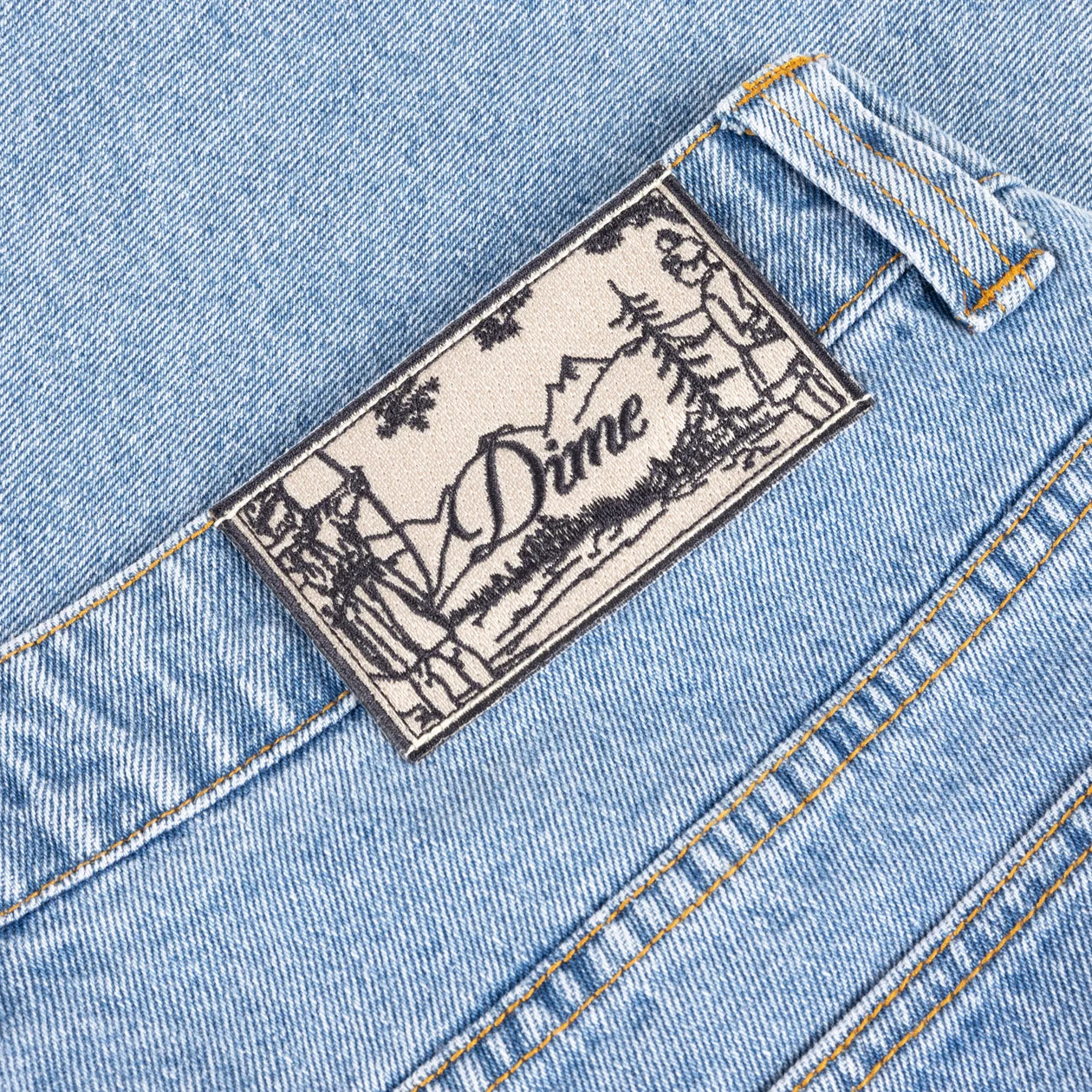 Dime - Relaxed Denim Pants Blue Washed-5