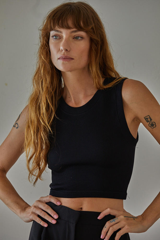 Ready to Move Ribbed Crop Top