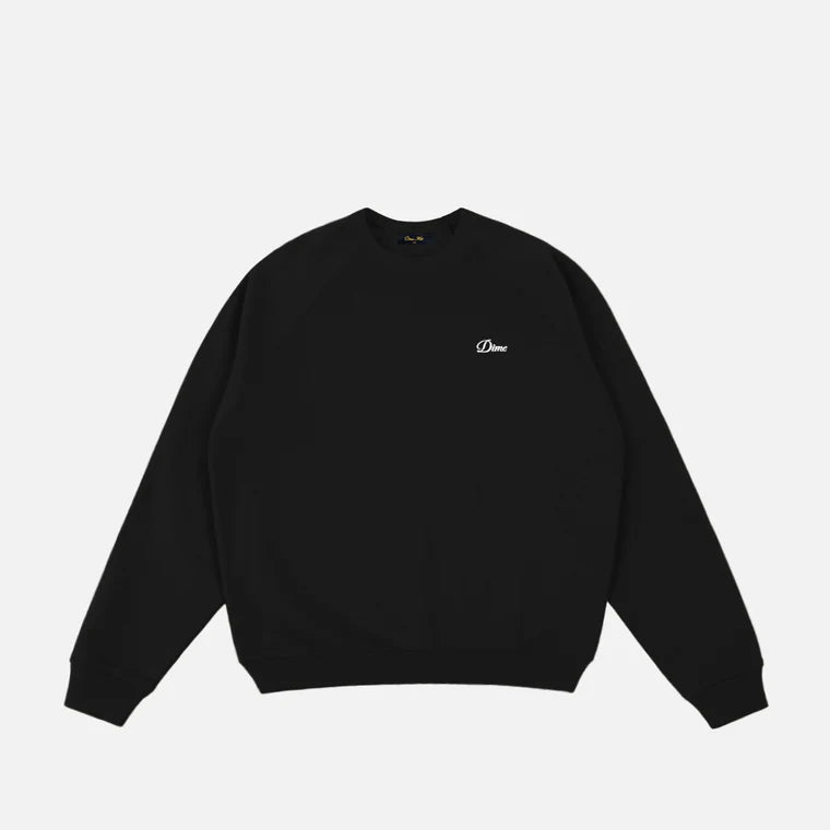 Dime - Cursive Small Logo Crewneck Black