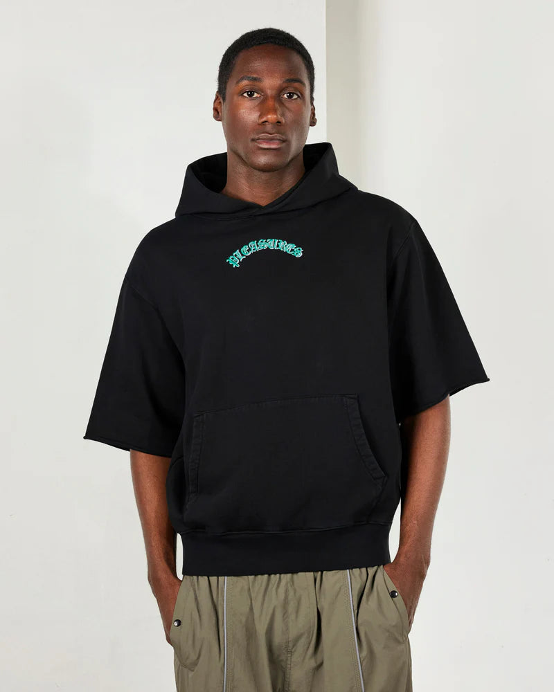 Pleasures - Cut Off Hoodie Black