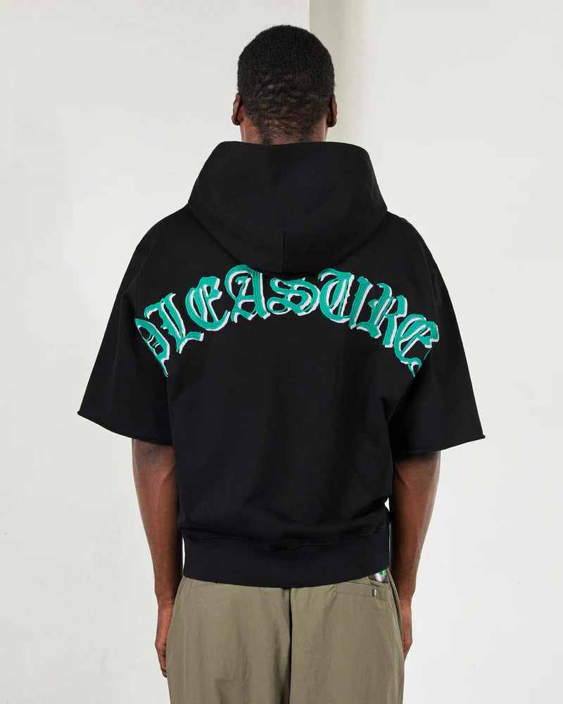 Pleasures - Cut Off Hoodie Black