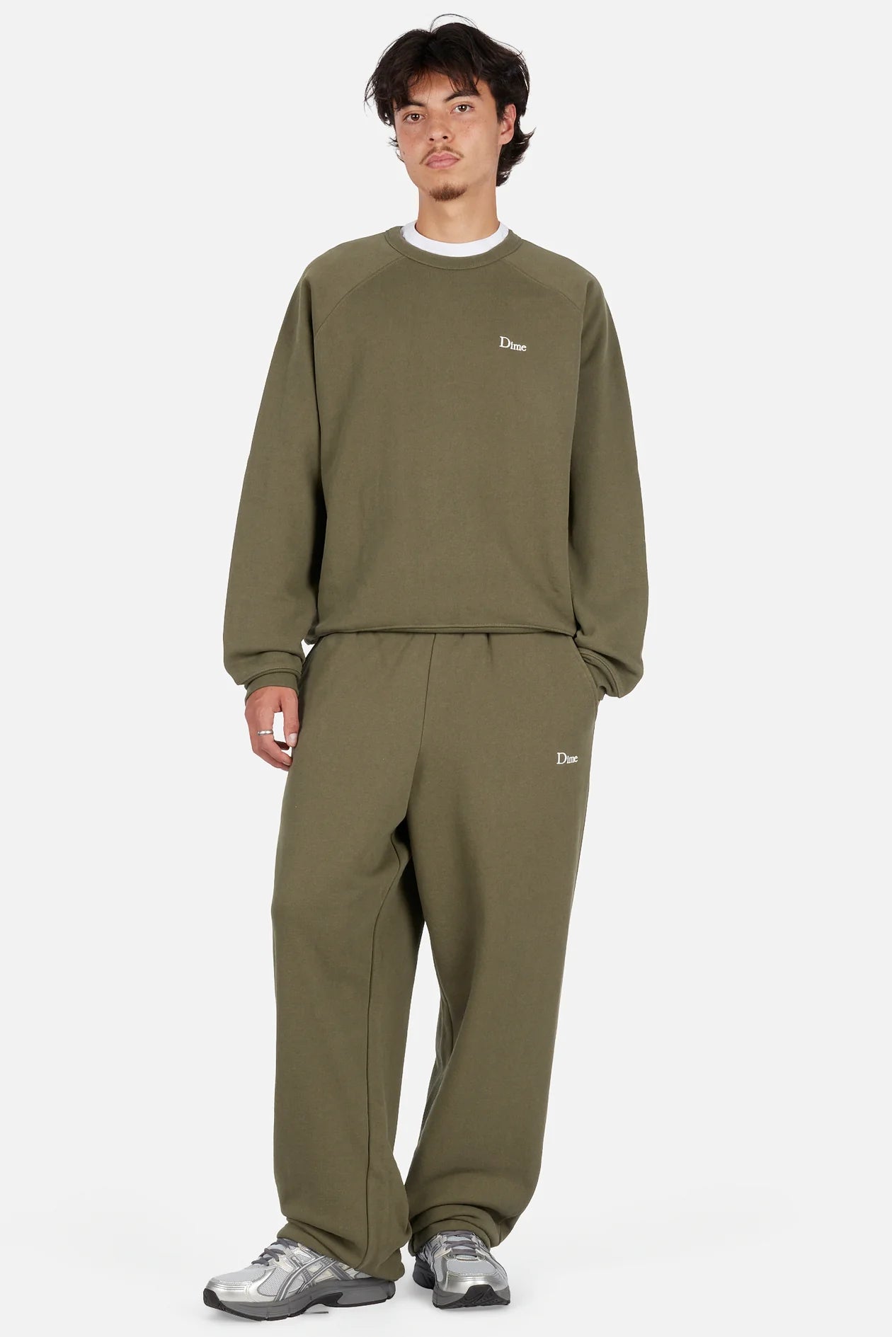 Dime - Classic Small Logo Sweatpants Ivy Green-2