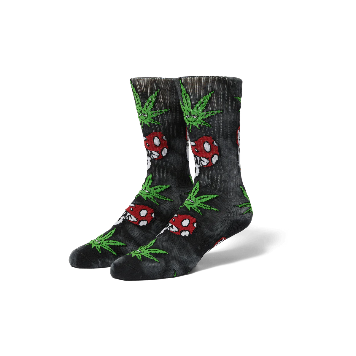 HUF - Green Buddy Mushroom TD Sock Black