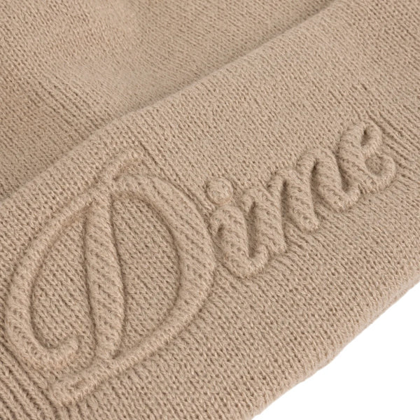 Dime - Cursive Fold Beanie Tan