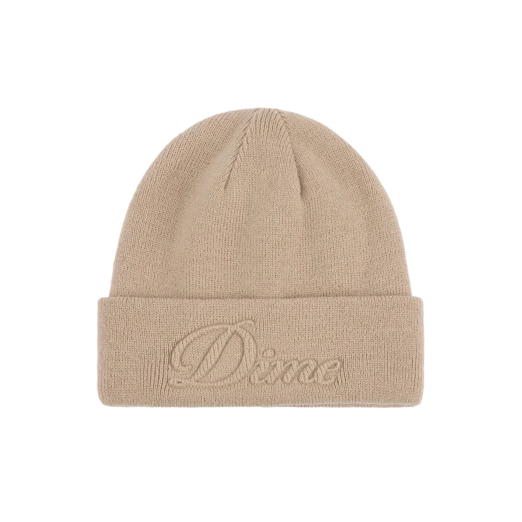 Dime - Cursive Fold Beanie Tan