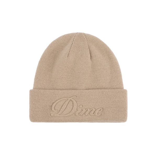 Dime - Cursive Fold Beanie Tan