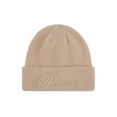 Dime - Cursive Fold Beanie Tan