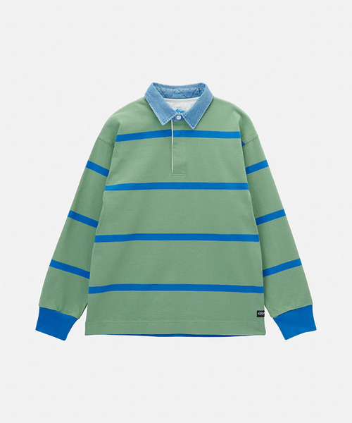 Gramicci - Langdon Rugby Shirt in Olive/Blue