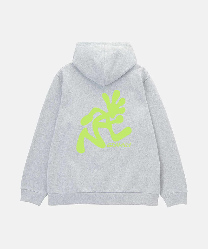 Gramicci - Running Man Hooded Sweatshirt in Heather Grey