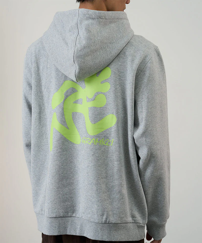 Gramicci - Running Man Hooded Sweatshirt in Heather Grey