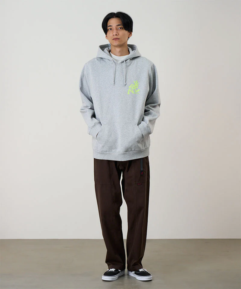 Gramicci - Running Man Hooded Sweatshirt in Heather Grey