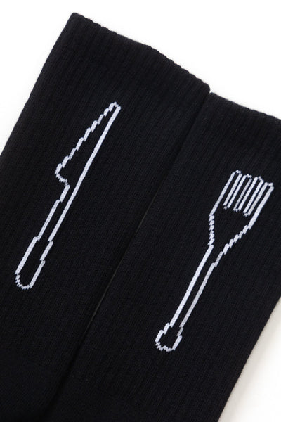 Service Works - Knife & Fork Socks in Black