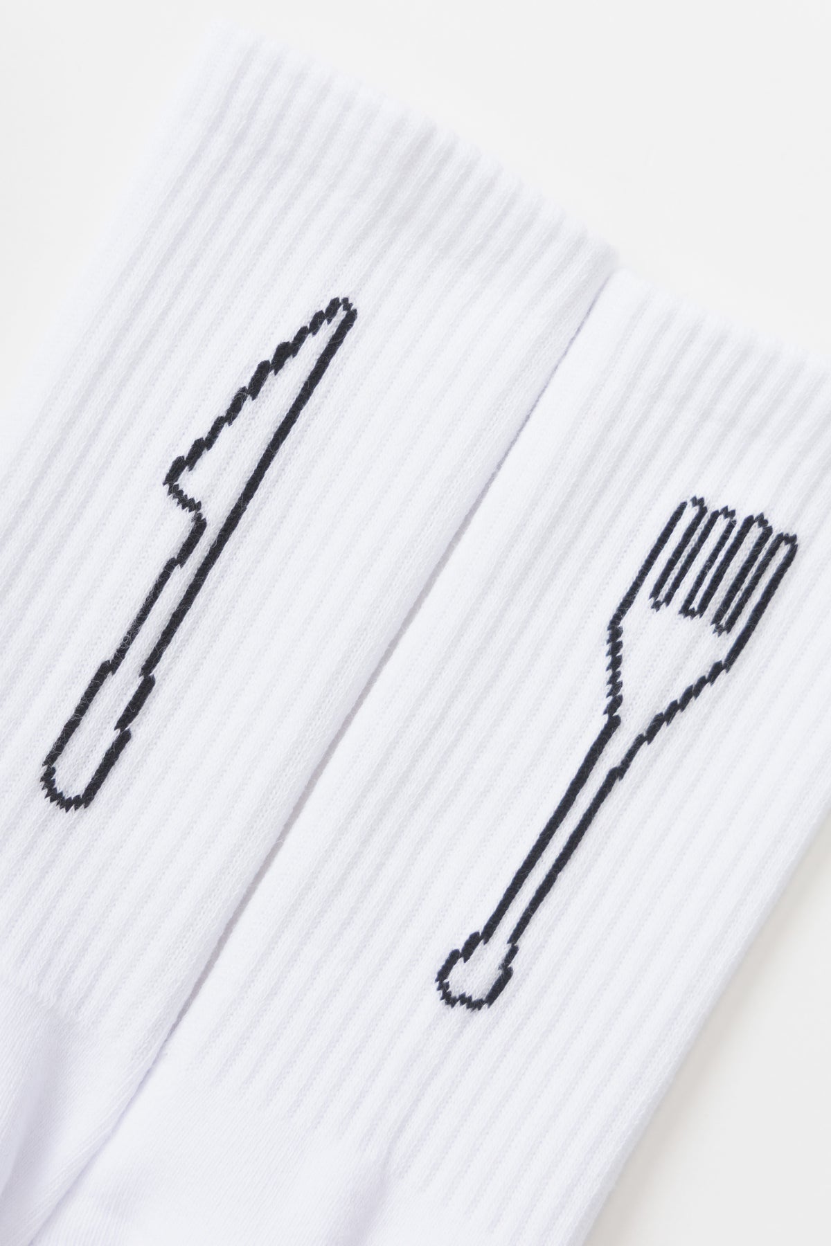 Service Works - Knife & Fork Socks in White