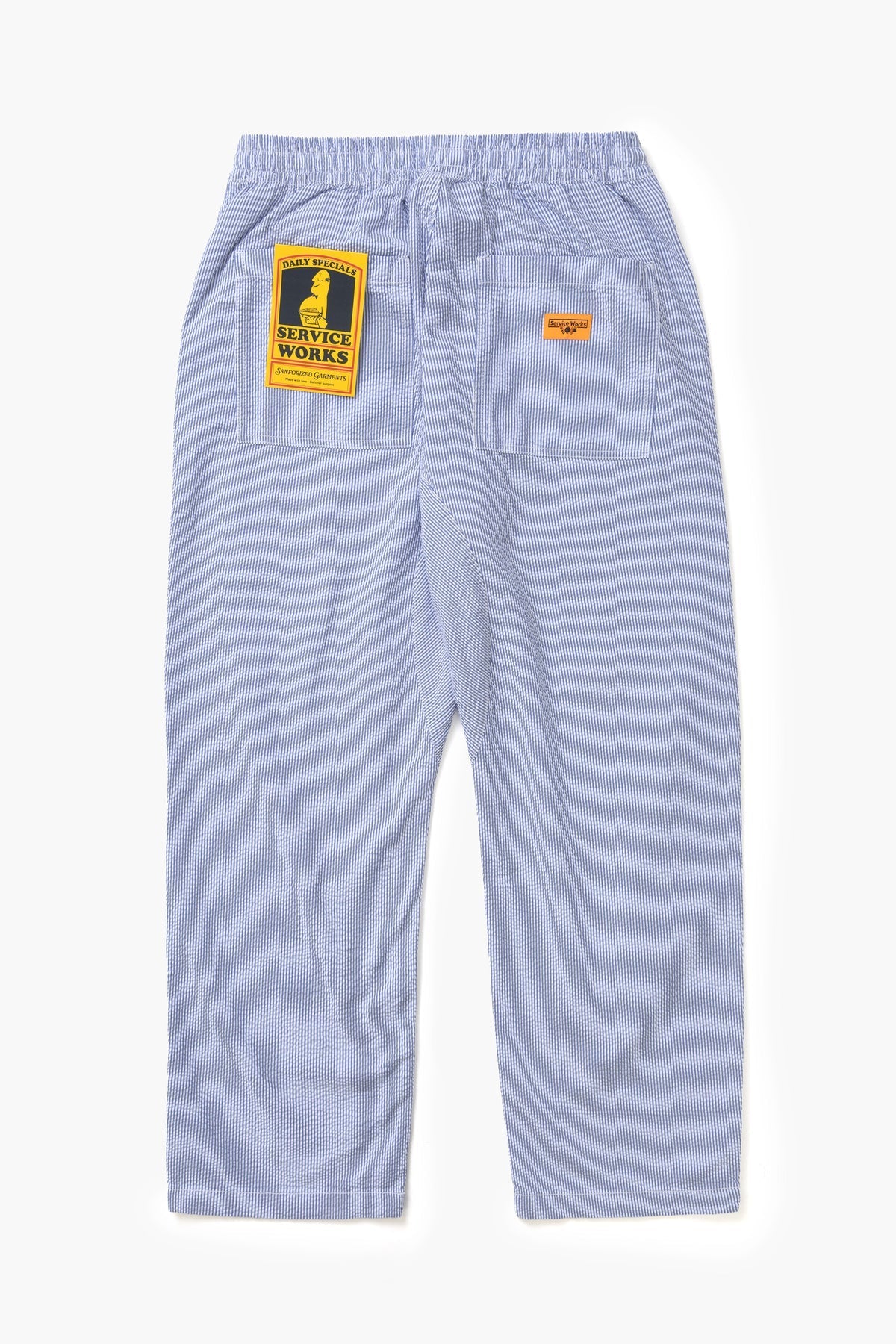 Service Works - Seersucker Chef Pants in Navy Stripe