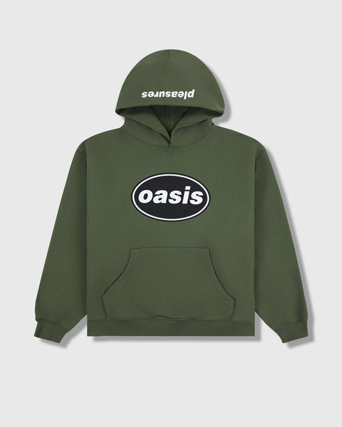 Pleasures x Oasis - Knebworth Hoodie in Olive