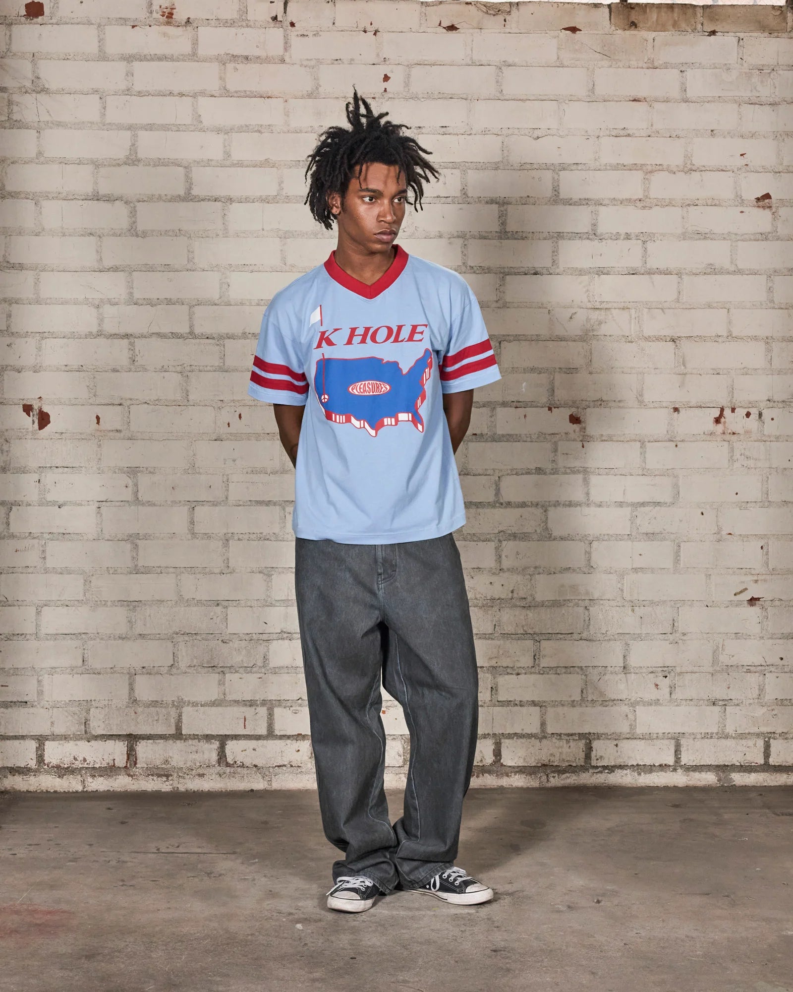 Pleasures x Primus - Hole V-Neck Jersey Blue