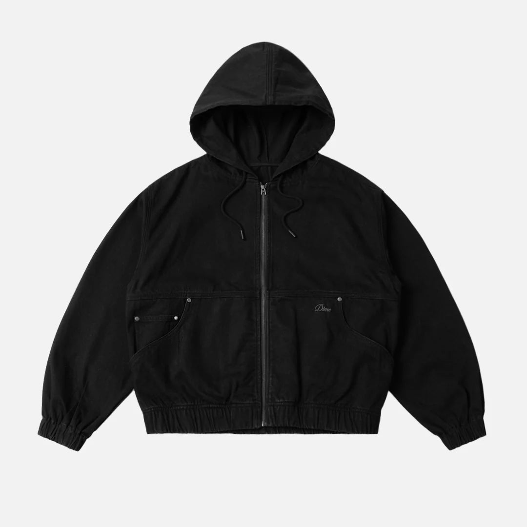 Dime - Hooded Denim Jacket Black