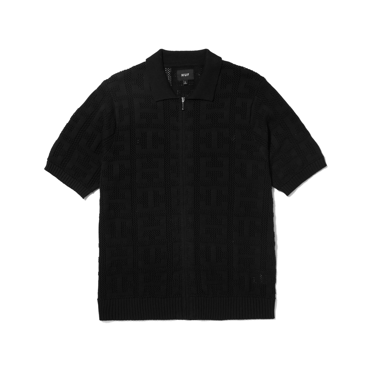 HUF - Monogram Jacquard Zip Sweater Black