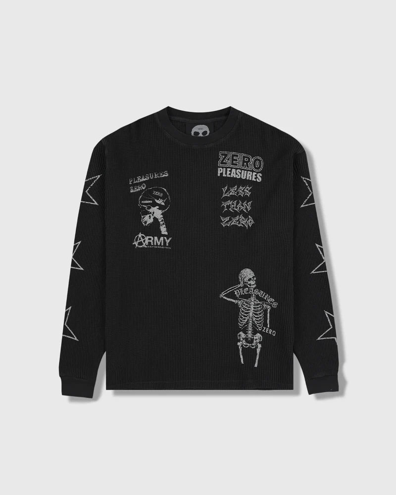 Pleasures - Misled Thermal Long Sleeve Black