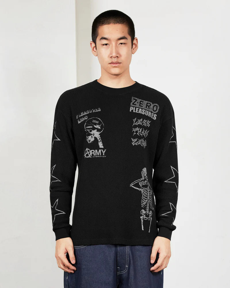 Pleasures - Misled Thermal Long Sleeve Black