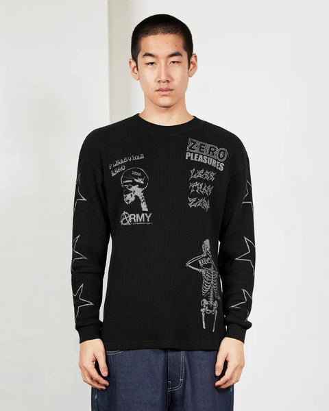 Pleasures - Misled Thermal Long Sleeve Black
