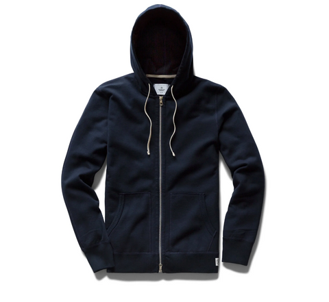 Reigning Champ - Knit Mid Weight Terry Full Zip Hoodie ~ Navy