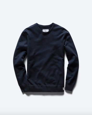 Reigning Champ - Knit Mid Weight Terry Long Sleeve Crewneck ~ Navy