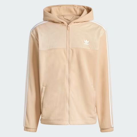 Adidas - 3 Stripe Teddy Fleece Zip-Up Hoodie