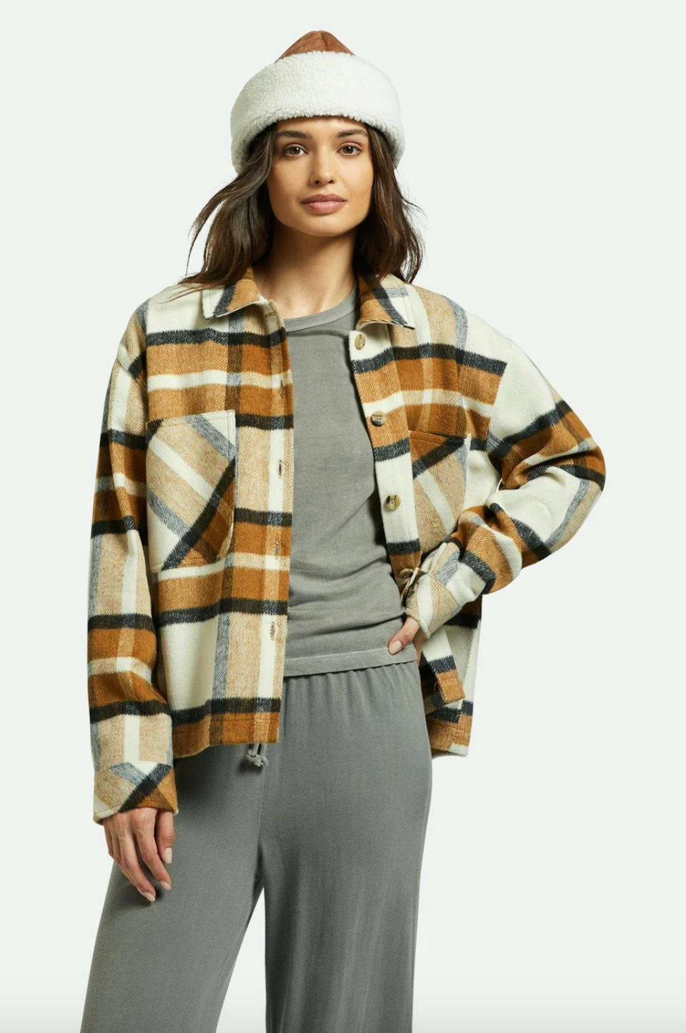 Brixton - W Bowery Soft Brushed Flannel Washed Copper