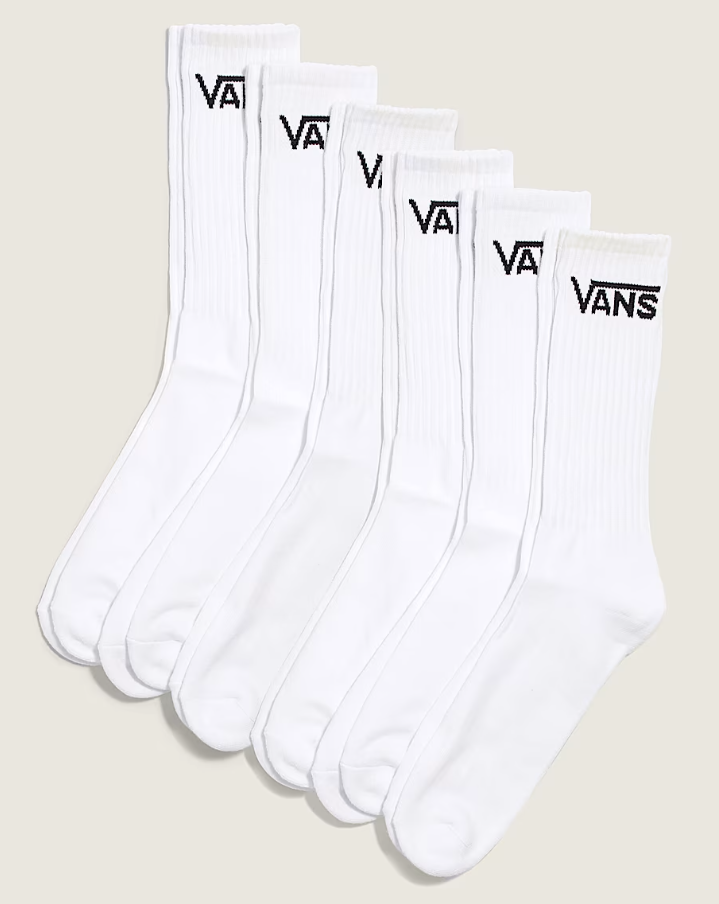 Vans - Classic Crew Socks (6 Pairs)  ~ White