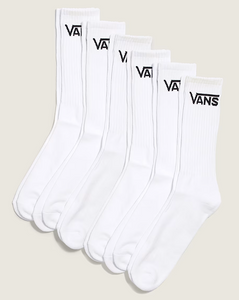 Vans - Classic Crew Socks (6 Pairs)  ~ White