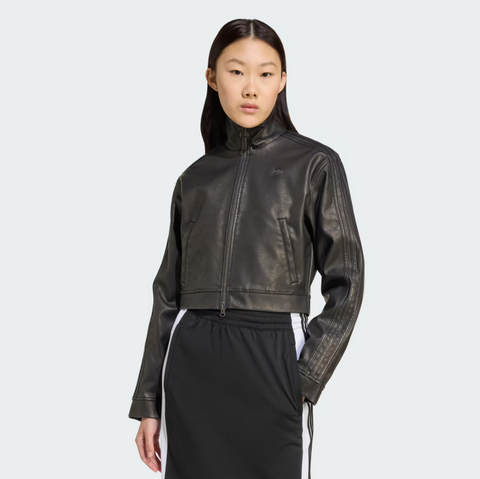 Adidas - W Cropped Pleather Jacket Black