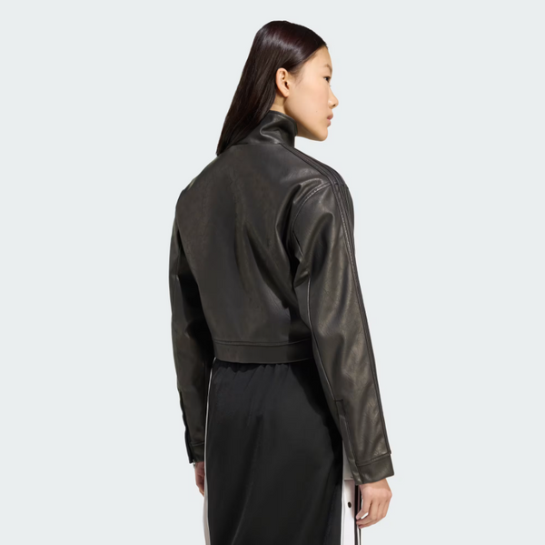 Adidas - W Cropped Pleather Jacket Black