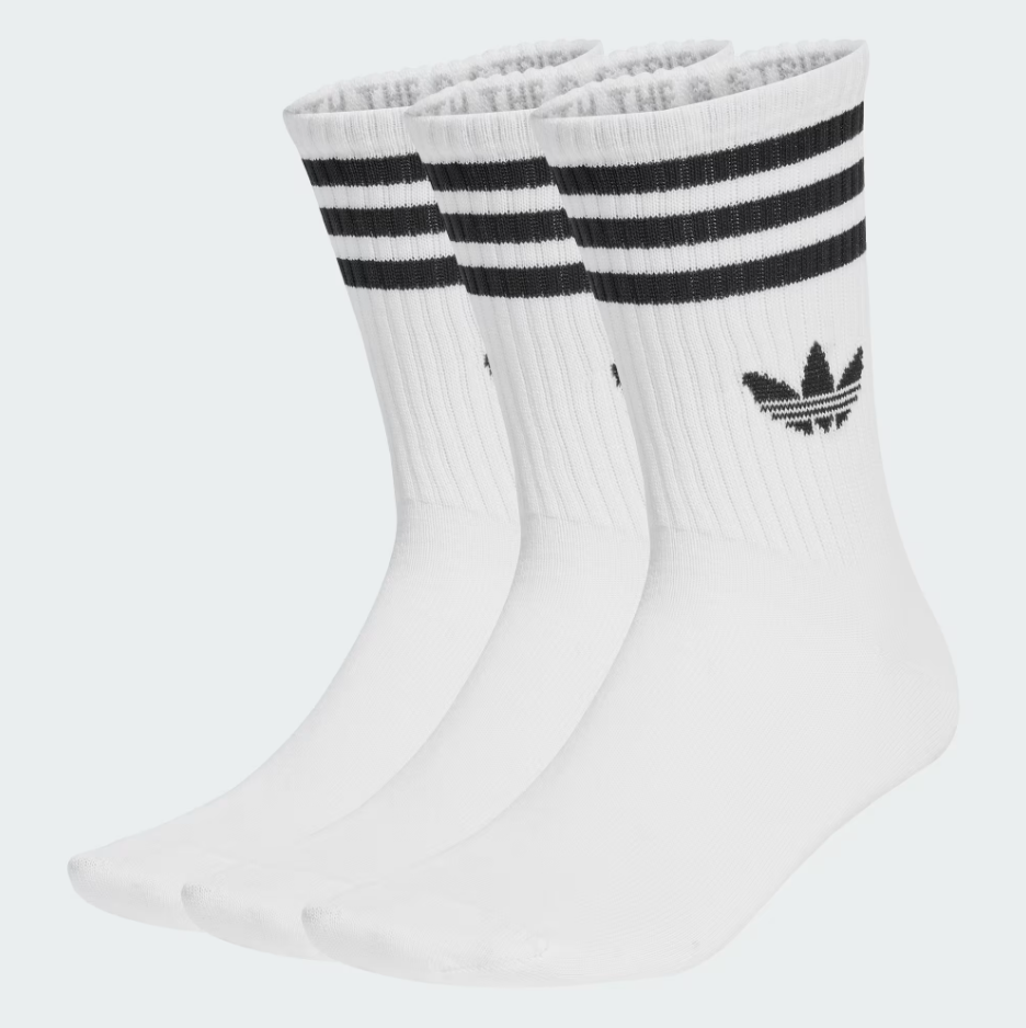 Adidas - Stripe Crew Socks White (3 Pairs)-1