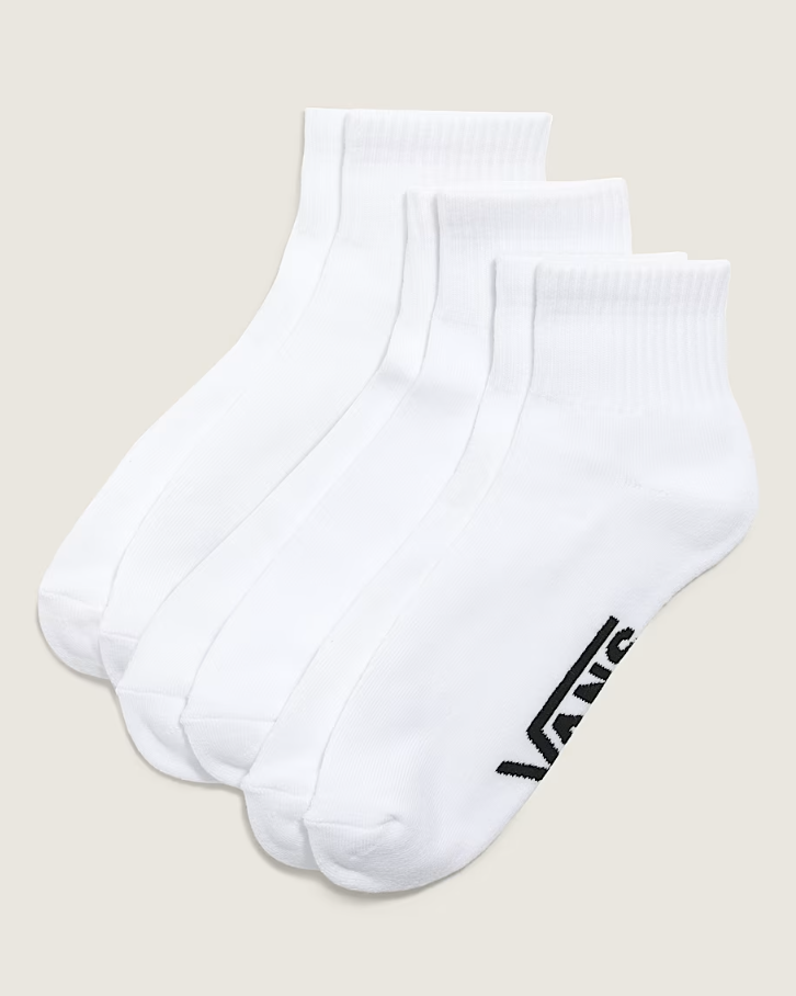 Vans - Classic Quarter Crew Socks (3 Pairs) White