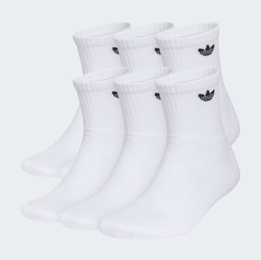 Adidas - Originals Trefoil 2.0 Quarter Socks (6 Pairs) White