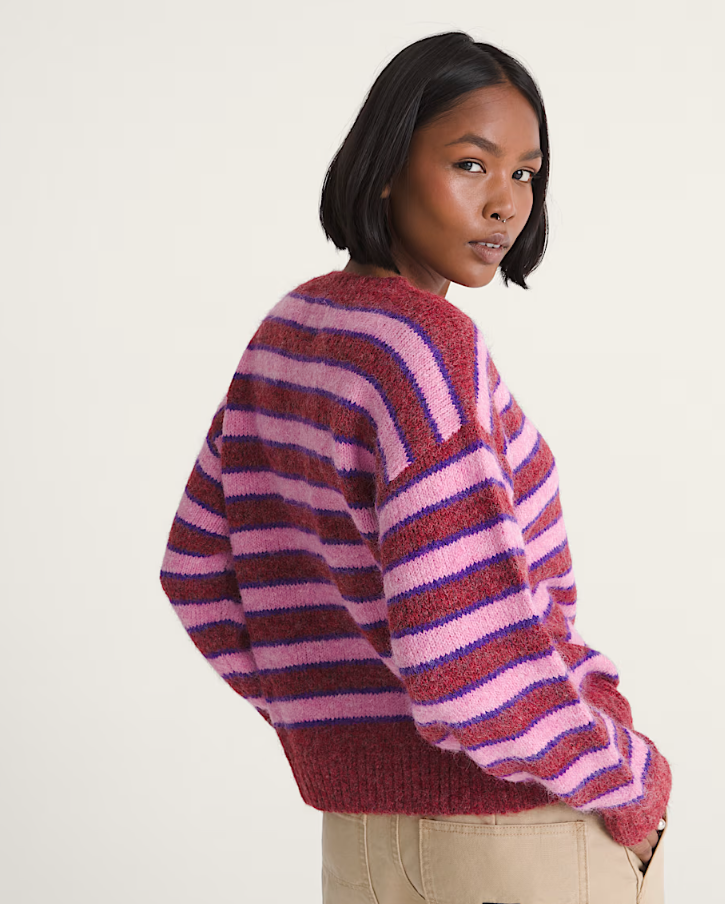 Vans - W Rollins Stripe Sweater Poppy Ember Red/Purple