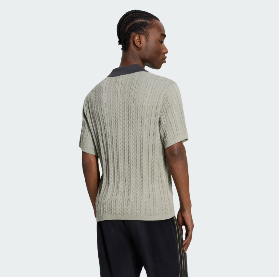 Adidas - Cable Knit Soccer Jersey Silver Pebble-4