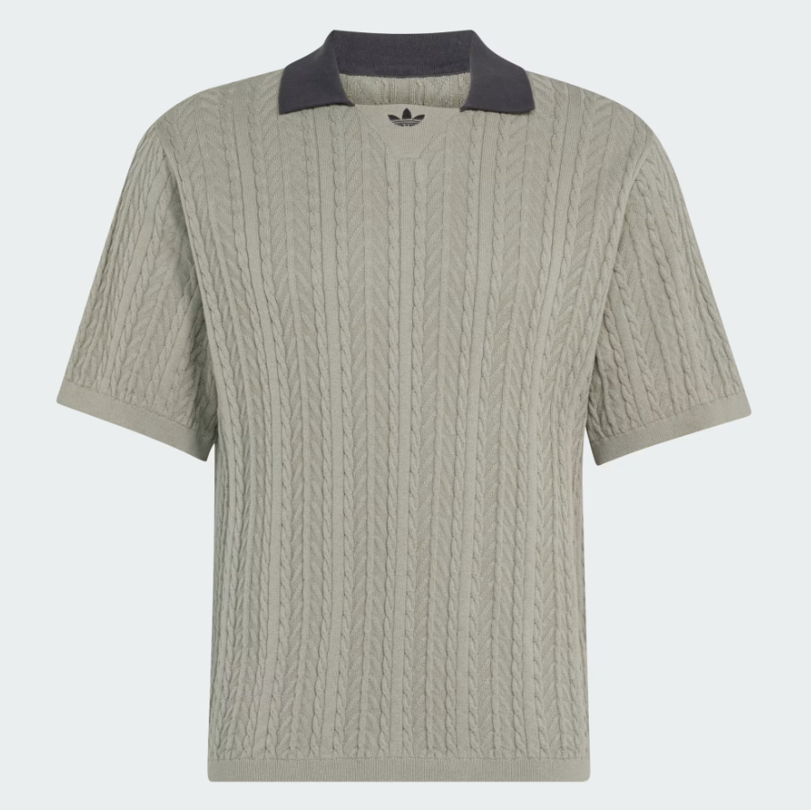 Adidas - Cable Knit Soccer Jersey Silver Pebble-1