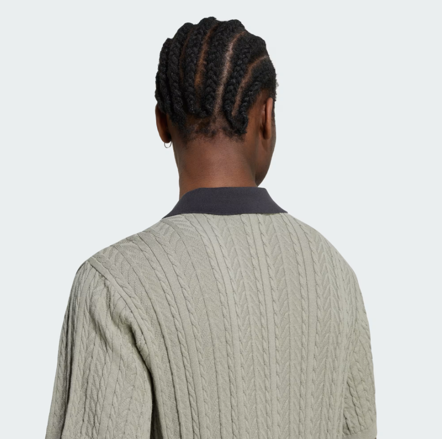 Adidas - Cable Knit Soccer Jersey Silver Pebble-3