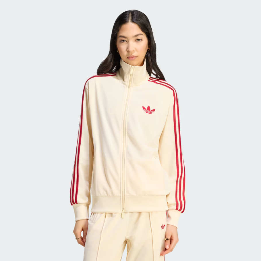 Adidas - W Firebird Track Jacket Warm Vanilla/Team Victory Red-2