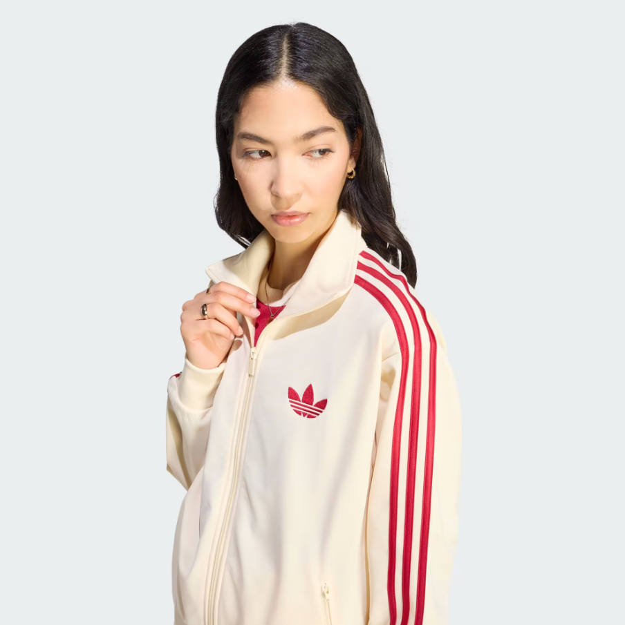 Adidas - W Firebird Track Jacket Warm Vanilla/Team Victory Red-3